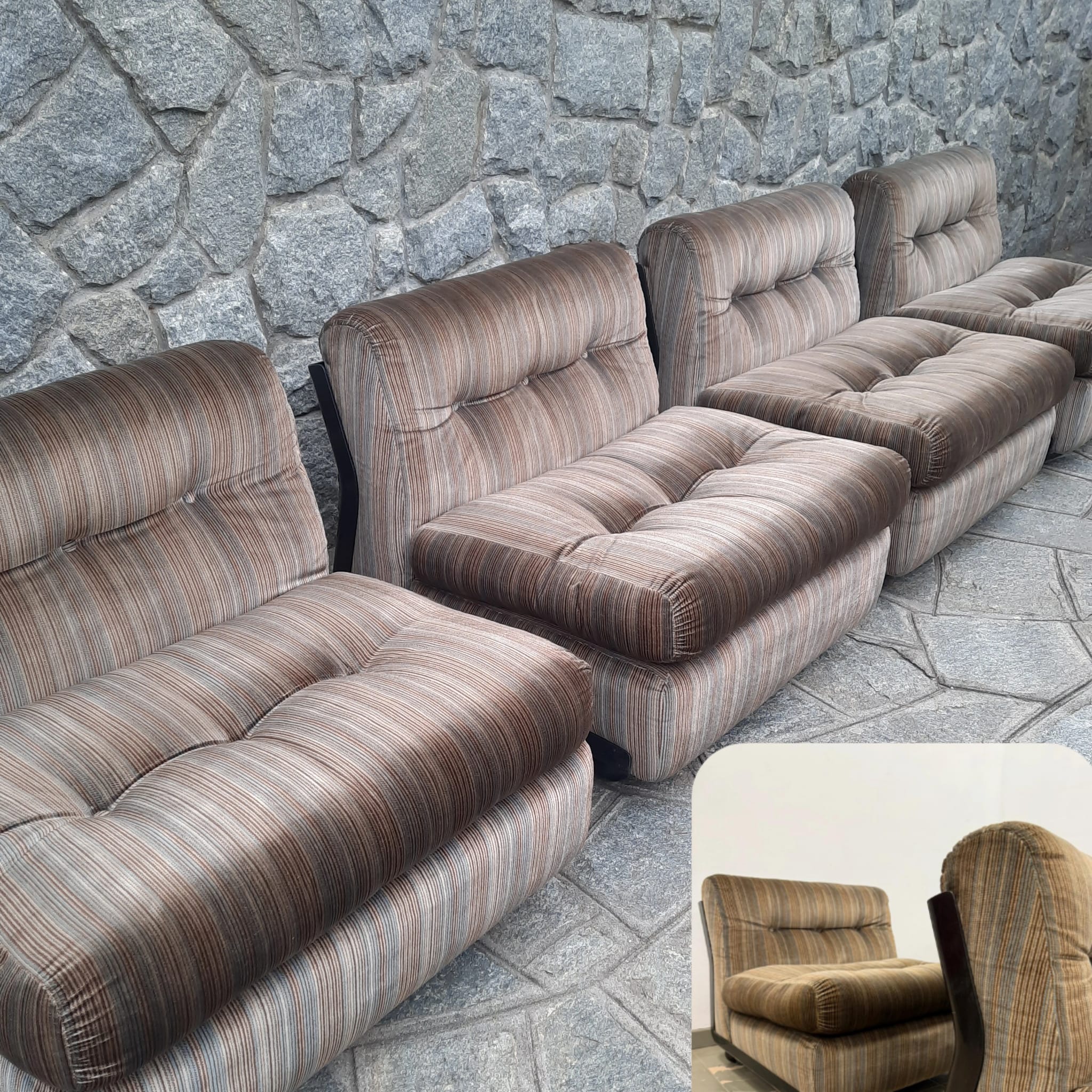 SET ORIGINALE di 2 (DUE) SEDUTE MODULARI B&B ITALIA - ANNI '70 - immagine 2