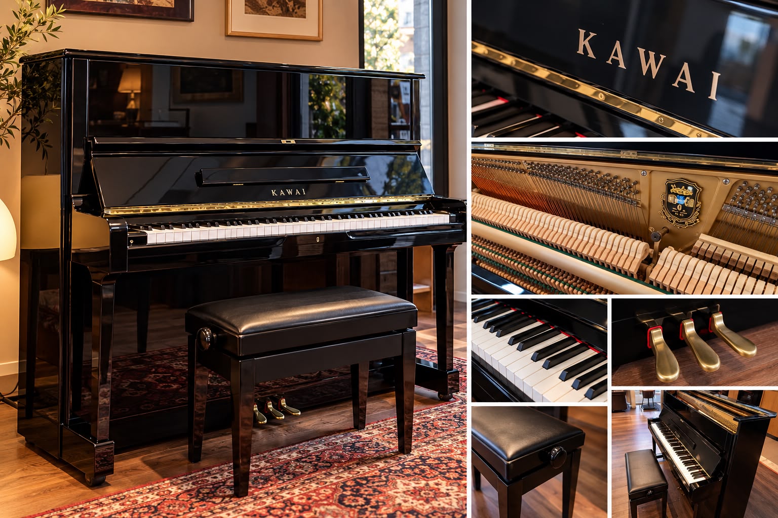 Pianoforte verticale Kawai NS-20A – Made in Japan – 1998 – Nero lucido