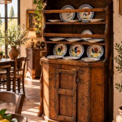 Antica piattaia in legno – fascino rustico autentico