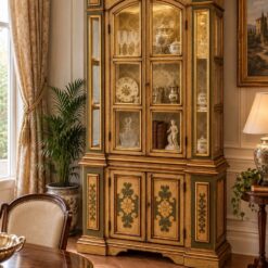Vetrina decorativa in legno laccato e dorato – stile classico